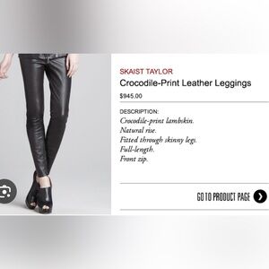 Skaist Taylor Croc Coated Lamb Leather Leggings